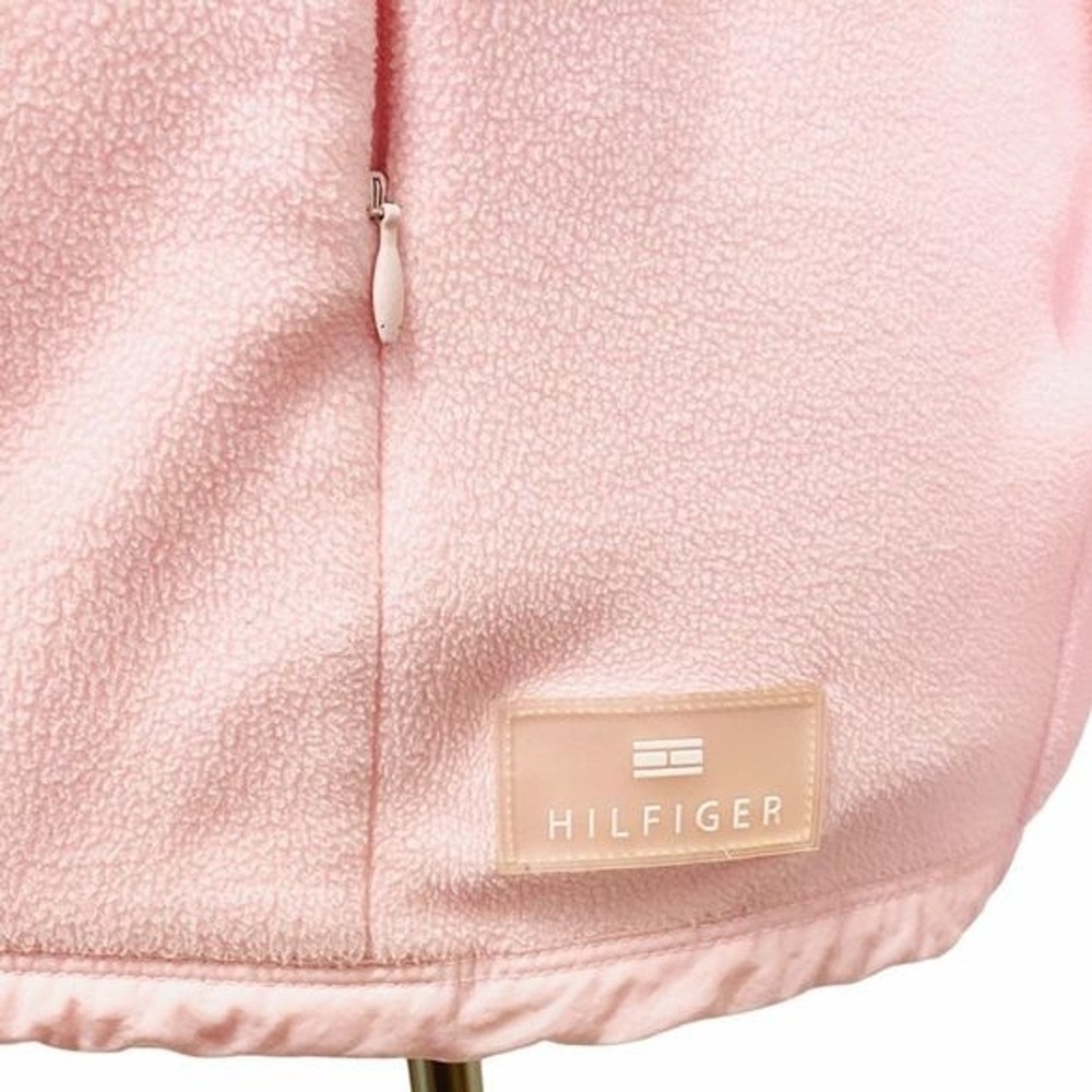 Tommy Hilfiger Baby Pink Zip Up Fleece Jacket Zip Pocket L/G Large - Picture 2 of 6
